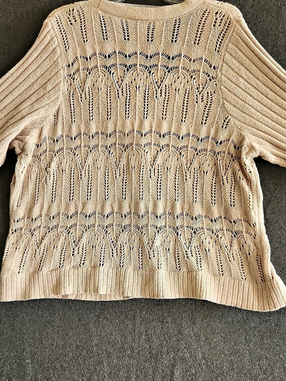 Torrid Festi Women's Boho Crochet Button-Front Cardigan Beige Size 3 Open Knit - Picture 7 of 8